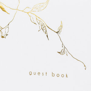 Księga gości Guest Book biała z liśćmi