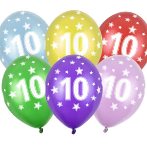 Balony z liczbą 10 - 6szt