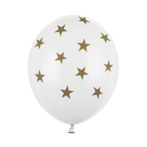 Balon lateksowy biały w Gwiazdki