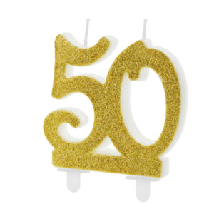 Świeczka urodzinowa Cyferka złota 50