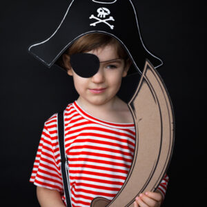 Czapka Pirata z opaską na oko 14 cm