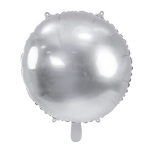Balon foliowy okrągły Pastylka 45 cm srebrny