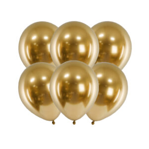 Balon lateksowy Złoty CHROM - 6szt