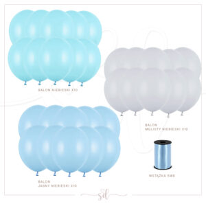 Zestaw balonów MIX niebieski - 30szt