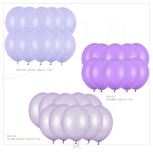 Zestaw balonów MIX fiolet- 30szt