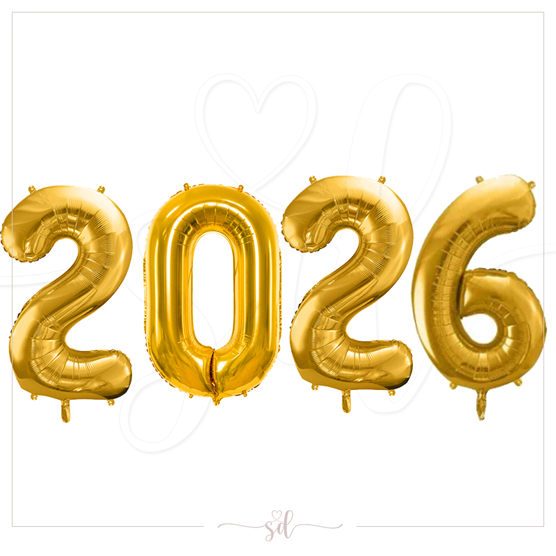 Balony 2026 złote z HELEM