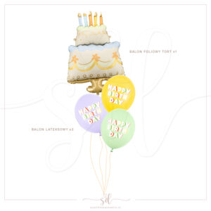 Balony BUKIET urodzinowy HAPPY B1