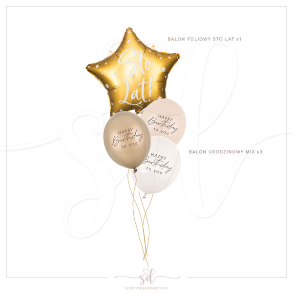 Balony BUKIET urodzinowy Sto lat