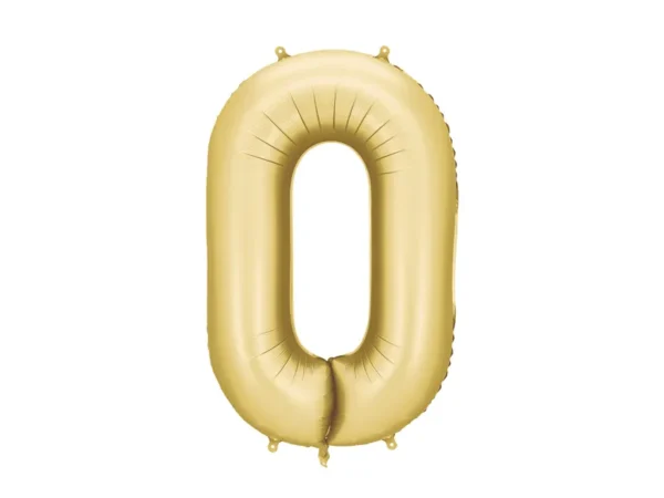 Balon foliowy Cyfra 0 chrom złoty
