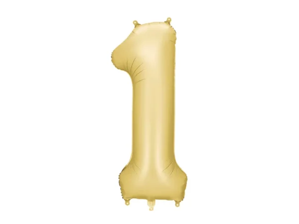 Balon foliowy Cyfra 1 chrom złoty