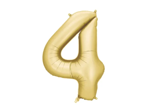 Balon foliowy Cyfra 4 chrom złoty