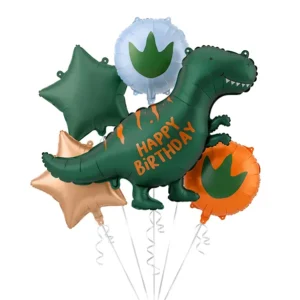 Zestaw balonów foliowych Dinozaur Happy Birthday Z HELEM