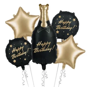 Zestaw balonów foliowych Butelka Happy Birthday Z HELEM
