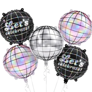 Zestaw balonów foliowych Kule Disco Z HELEM
